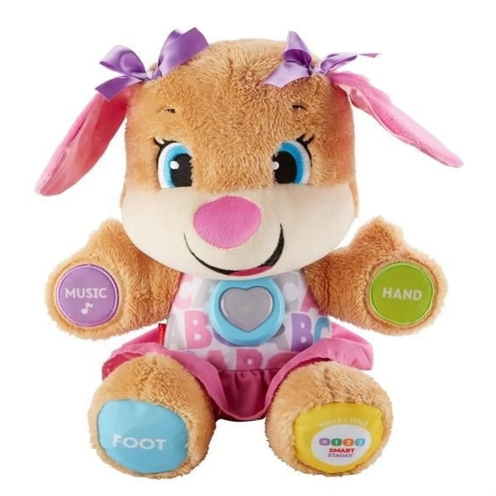 Fisher-Price Laugh Learn Smart Stages Sis Pink Plush Puppy Interactive Toy Baby